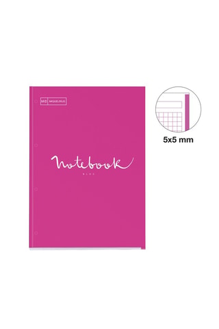 Bloc-notes quadrillé Emotions - 80 feuilles - Fuchsia - 29,5 x 21 x 1,1 cm