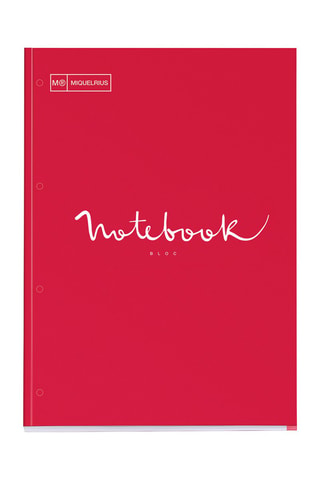 Bloc-notes quadrillé Emotions - 80 feuilles - Rouge - 29,5 x 21 x 1,1 cm