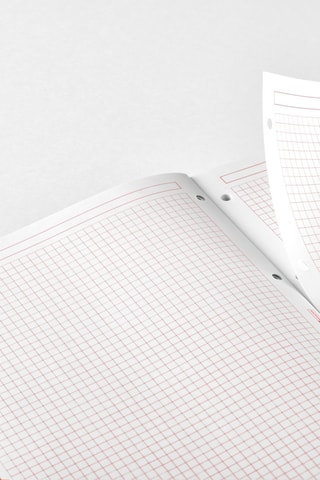 Bloc-notes quadrillé Emotions - 80 feuilles - Rouge - 29,5 x 21 x 1,1 cm