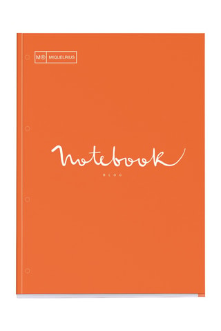 Bloc-notes quadrillé Emotions - 80 feuilles - Orange - 29,5 x 21 x 1,1 cm