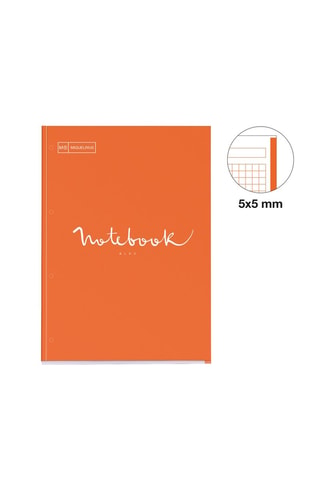 Bloc-notes quadrillé Emotions - 80 feuilles - Orange - 29,5 x 21 x 1,1 cm