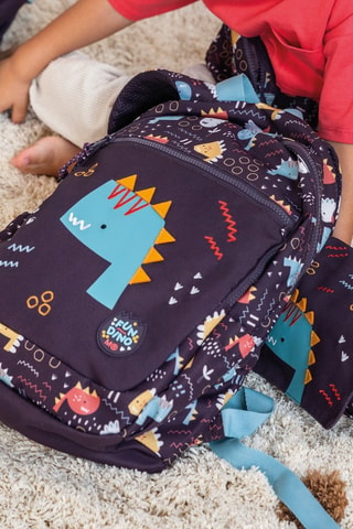 Trousse Fun Dino - Violet et orange - Violet et orange