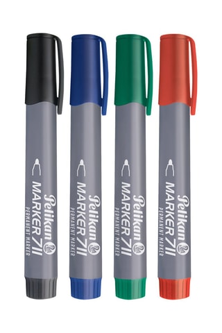 10 marqueurs permanents - Encre bleue