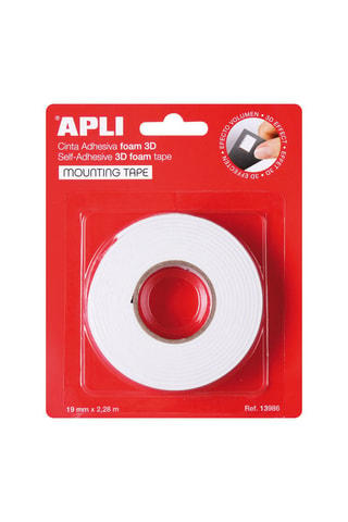 Ruban adhésif double face en mousse 3D - 19 mm x 2,28 m