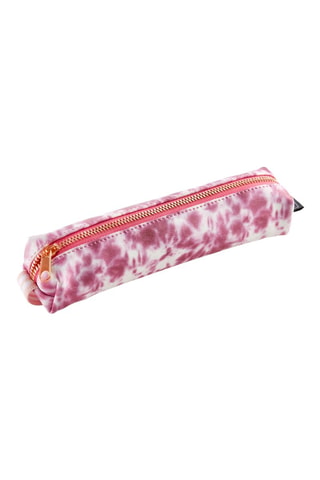 Trousse tie and dye en nubuck - Rose - Rose et blanc