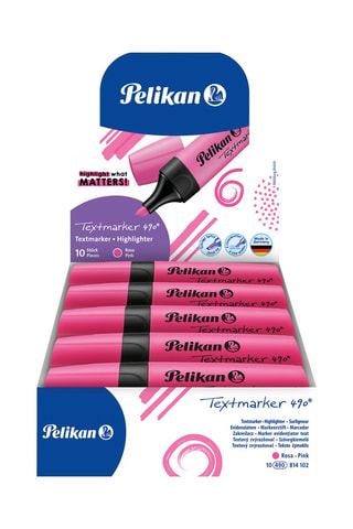 10 surligneurs Textmarker 490 - Encre rose