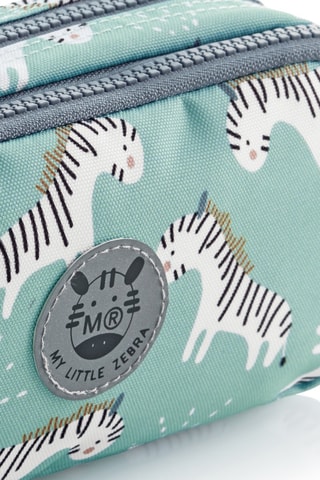 Trousse Zebra - Turquoise - Blanc, gris et bleu