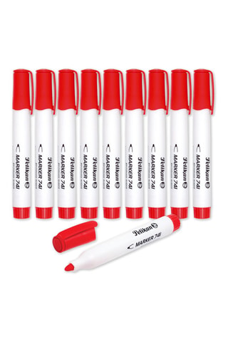 10 marqueurs effaçables - Encre rouge