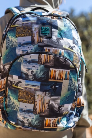 Sac à dos - Bleu marine - Marron et bleu