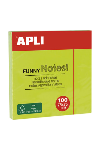 Bloc-notes adhésif repositionnables - 100 feuilles - 75 x 75 mm