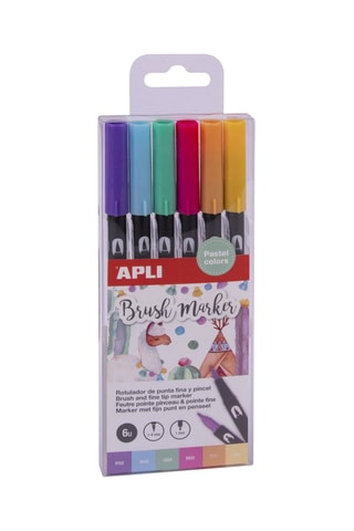 6 feutres double pointe pastel 6 encres