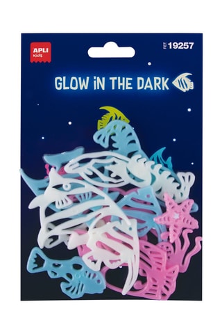12 poissons luminescents Blanc et bleu