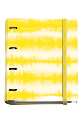 Classeur à anneaux tie and dye - Jaune - 32,5 x 27,5 x 4,5 cm