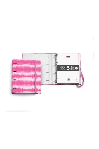 Classeur à anneaux tie and dye - Rose - 32,5 x 27,5 x 4,5 cm