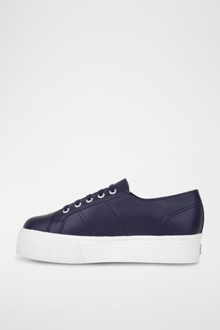 Baskets plateformes en cuir 2790-NAPLNGCOTW - Bleu marine