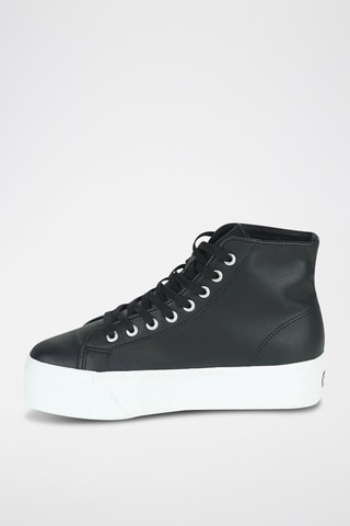 Hoge Leren Sneakers - Zwart