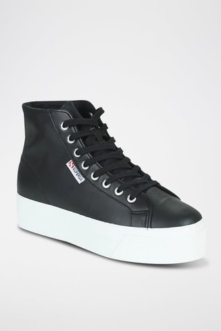 Hoge Leren Sneakers - Zwart