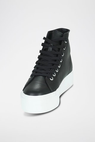 Hoge Leren Sneakers - Zwart