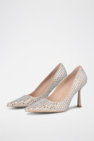 Escarpins en cuir de chèvre - Blanc et beige