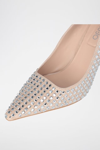 Escarpins en cuir de chèvre - Blanc et beige