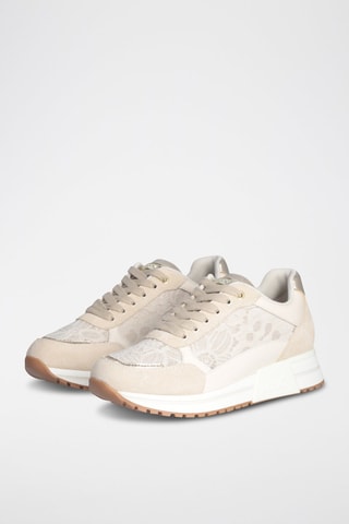 Sneakers en cuir Johanna - Blanc et beige