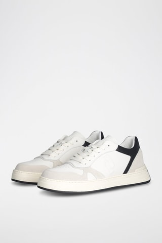 Baskets en cuir Boy - Blanc et noir