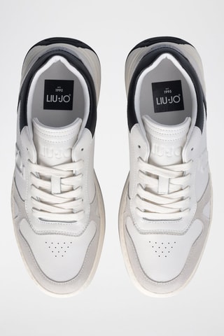 Baskets en cuir Boy - Blanc et noir