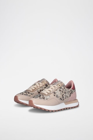 Sneakers plateformes Evelyn - Blanc, rose et beige