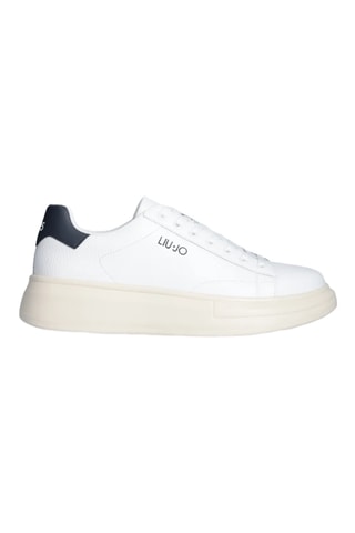 Sneakers en cuir Big - Blanc et bleu marine