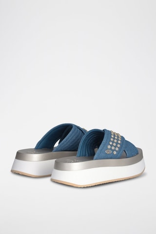 Mules plateformes Dreamy - Blanc, bleu et gris