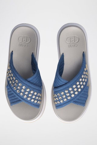 Mules plateformes Dreamy - Blanc, bleu et gris