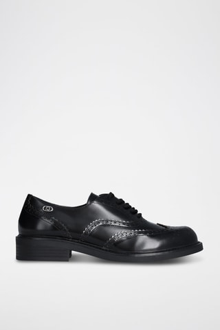 Richelieus vernis en cuir Elisa - Doré et noir