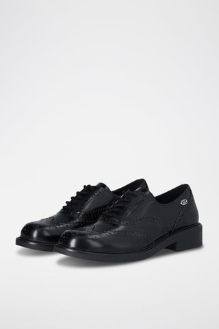 Richelieus vernis en cuir Elisa - Doré et noir