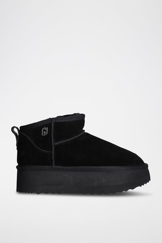 Bottines fourrées en cuir - Noir