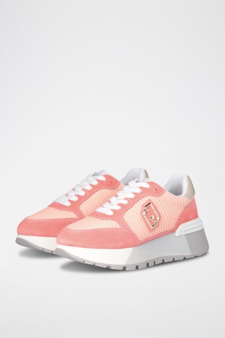 Baskets plateformes en nubuck Amazing - Blanc, orange et doré