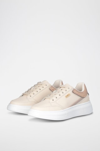 Sneakers plateformes en cuir - Beige - Beige