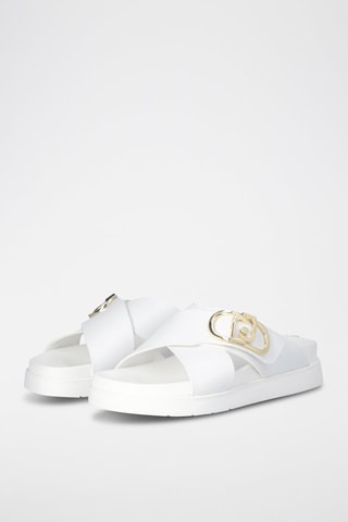 Mules plateformes en cuir - Blanc