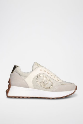 Baskets en cuir Lolo - Doré et beige