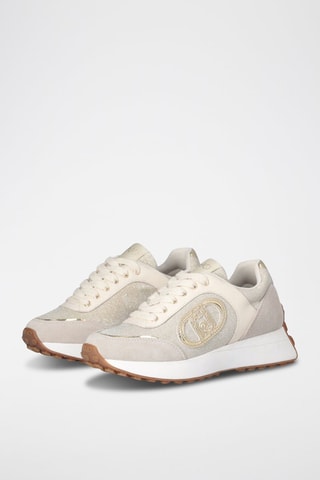 Baskets en cuir Lolo - Doré et beige