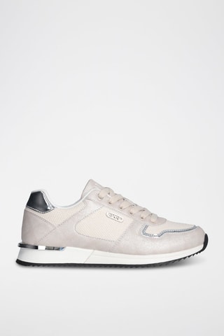 Sneakers - Beige et argenté