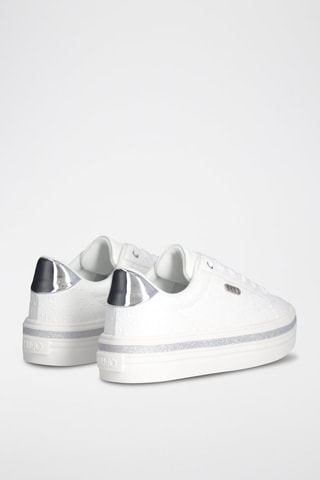 Sneakers plateformes - Blanc et argenté