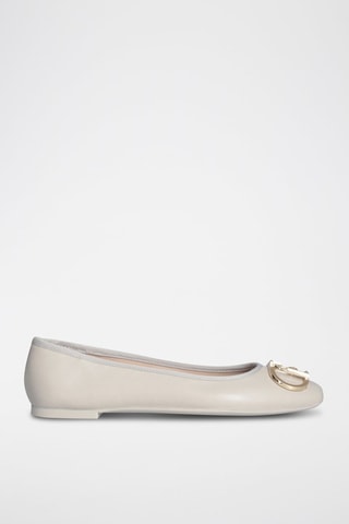 Ballerines en laine d'agneau Dafne - Beige et doré