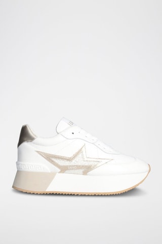 Sneakers plateformes en cuir Dreamy - Blanc et doré