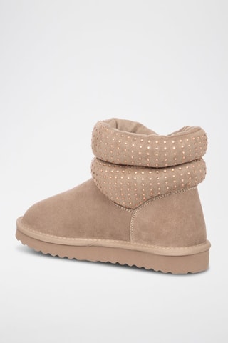 Bottines en nubuck - Beige et doré