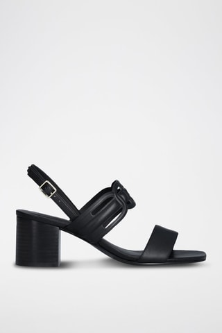 Sandales à talons en cuir Sofi - Noir