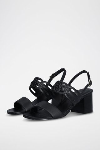 Sandales à talons en cuir Sofi - Noir
