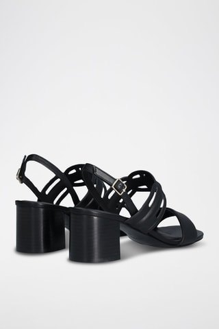 Sandales à talons en cuir Sofi - Noir
