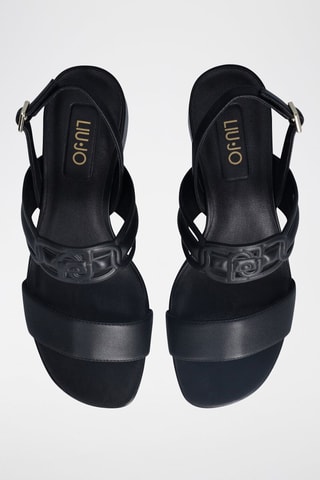 Sandales à talons en cuir Sofi - Noir