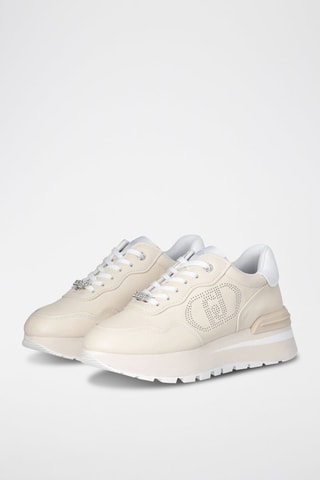 Baskets en cuir - Blanc et beige