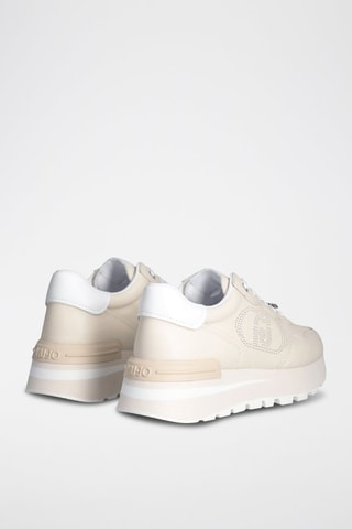 Baskets en cuir - Blanc et beige